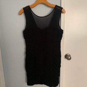 Little black dress with sheer top